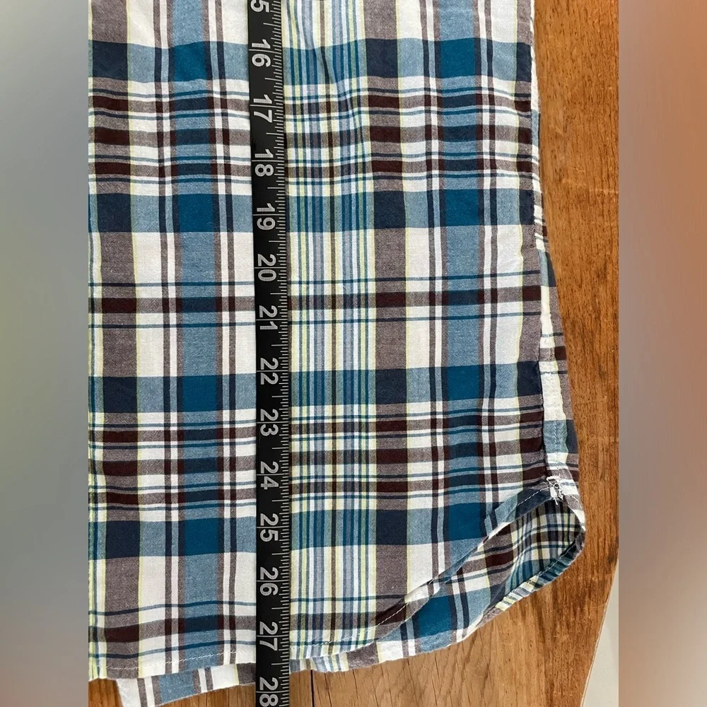 J. Crew Indian Madras Plaid Shirt Men's Size M Long Sleeve Slim Fit Button Up